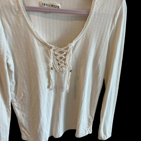 Idyllwind By Miranda Lambert Country Road Beige Lace-up Tops Lot of 2 - Picture 5 of 9